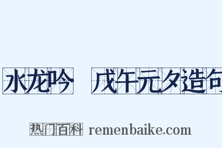 水龙吟·戊午元夕造句是什么意思的图片